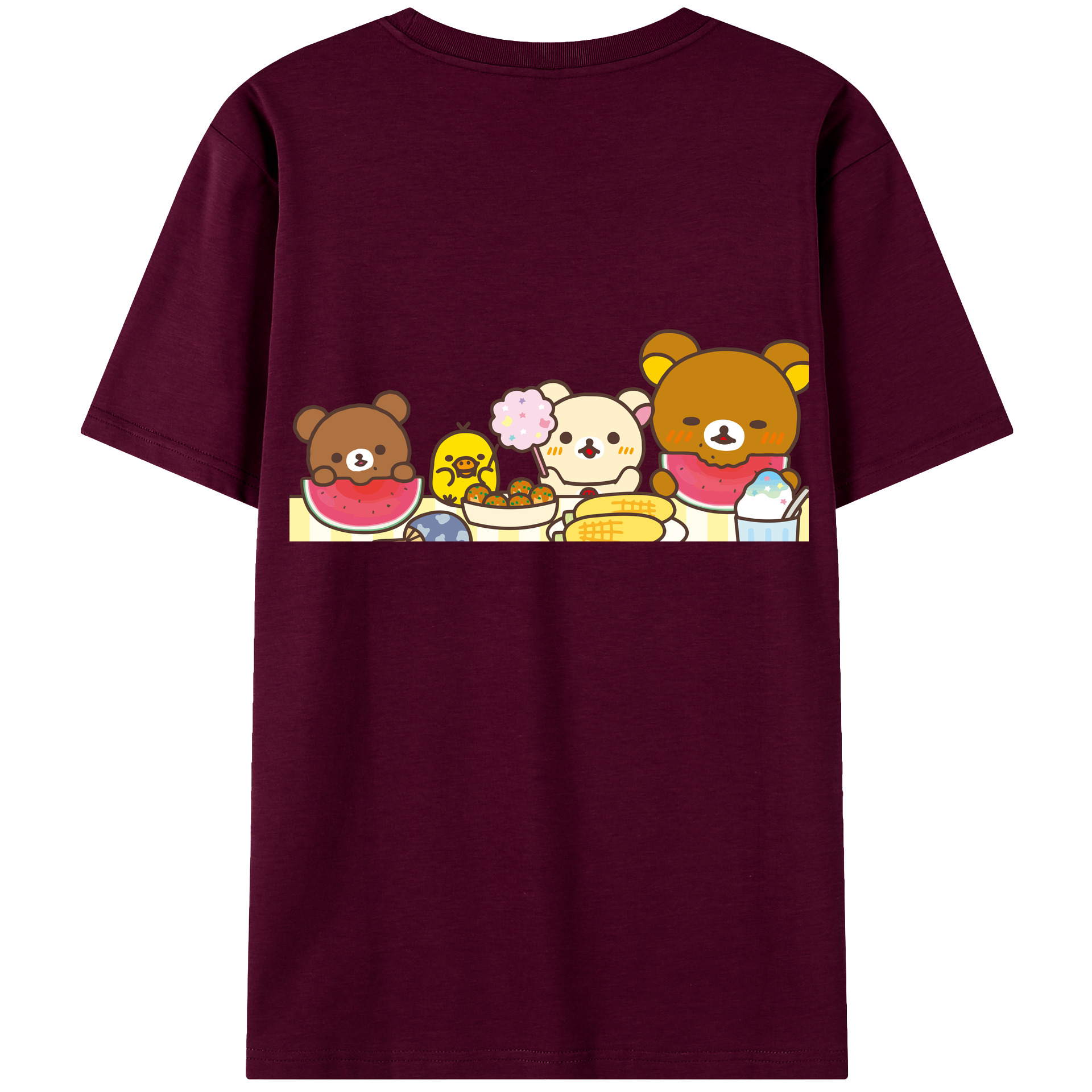 （画像用） リラックマ リラックマ キイロイトリ Rilakkuma Korilakkuma Kiiroitori レディース半袖Tシャツ(バックプリント)
